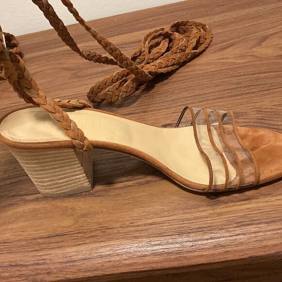 Rich Erani NYFC Suede & PVC Gladiator Sandal in Brown. Size 37.5/7.5. - Picture 3 of 9